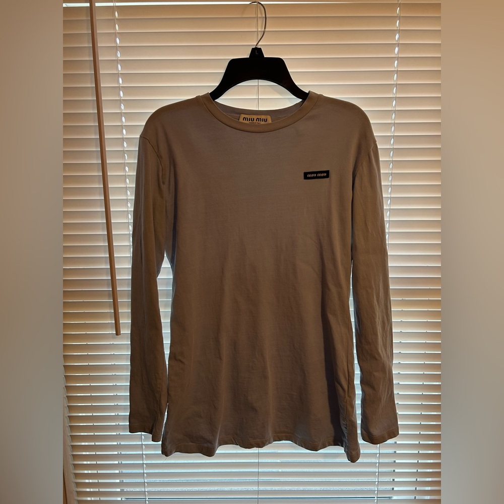 Miu Miu Light Blue Long Sleeve Tee